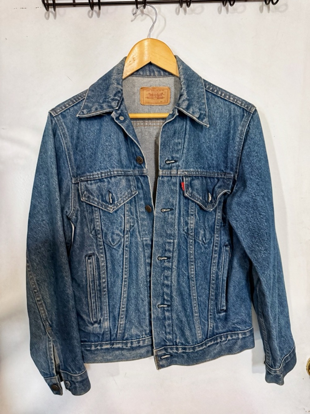 Levi's Medium Blue Denim Trucker Jacket with Button Front